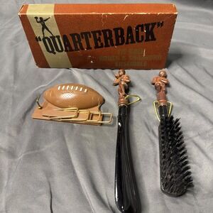 VTG 1973 Men's Closet Kit Quarterback Football Tie Rack Brush Shoehorn Japan